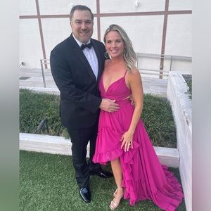 Fuchsia Chiffon Gown, Size 4